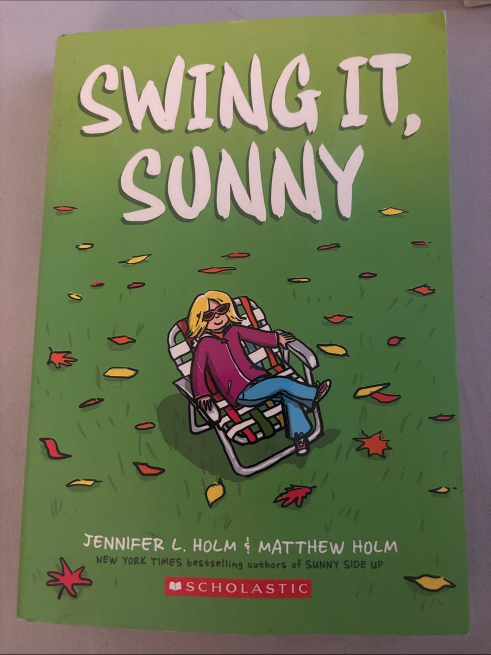 Scholastic Bright Green Cover — Swing It, Sunny Illustration